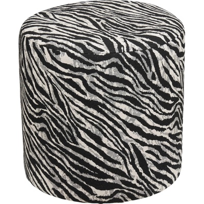 House Nordic Puf KIMBERLEY ø40 cm, House Nordic, polyester, černobílý