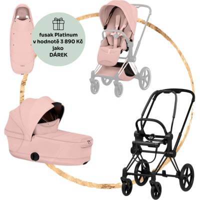 Cybex Kombinovaný Priam 2026 Style Matt Black Peach Pink + fusak Platinum