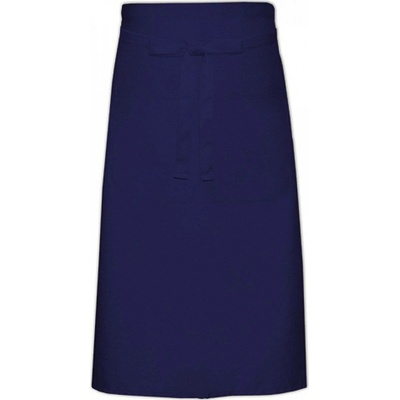 Link Kitchen Wear Kuchařská zástěra s kapsou keprová, praní na 60 °C modrá námořní, 70 x 120 cm X1000T