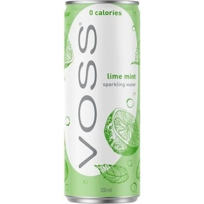 VOSS Lime Mint Perlivá 24 x 330 ml