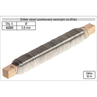 Drát vázací, 0,6mm x 30 m, pozinkovaný
