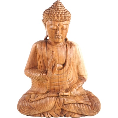 Soška dřevo Buddha Teaching 40 cm Barva: Hnědá světlá