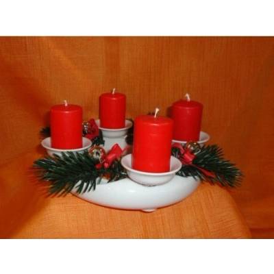 Svícen adventní, Nedekorovaný, 18 cm Český porcelán Dubí