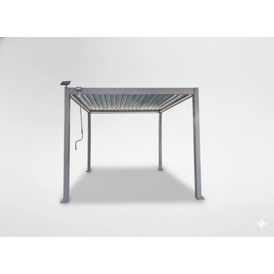 Pro-Tech shop 80453 Hliníková bioklimatická pergola 3x3x2,5m sivá so solárnym LED osvetlením