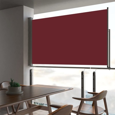 vidaXL Zatahovací boční markýza / zástěna 140 x 300 cm červená