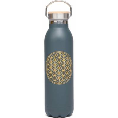 Bodhi termoska z nerezové oceli motiv Květ života 600 ml matná antracitová barva
