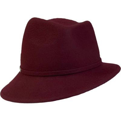 Complit dámský vlněný klobouk trilby bordó