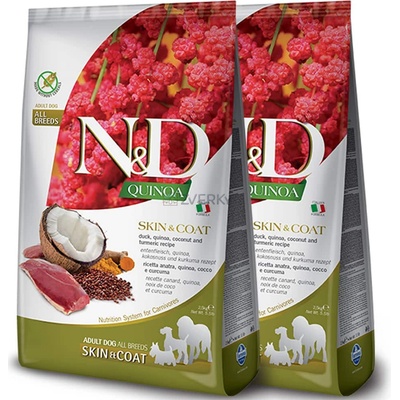 N&D Quinoa Skin & Coat Duck Medium & Maxi 2 x 7 kg
