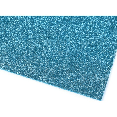 Samolepiaca penová guma Moosgummi s glitrami 20x30 cm Farba: 8 modrá svetlá