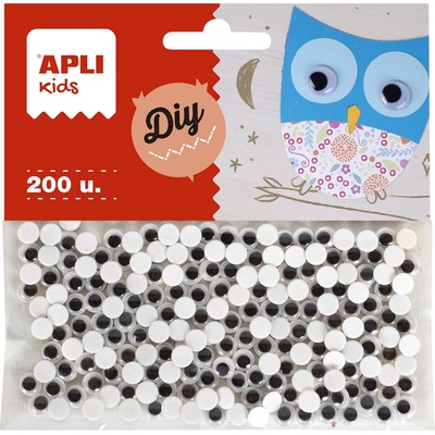Apli Pohyblivé oči samolepicí 6 mm černá 200 ks