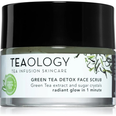 Teaology Cleansing Green Tea Detox Face Scrub cukrový peeling pro jemné čištění a výživu pokožky se zeleným čajem 50 ml