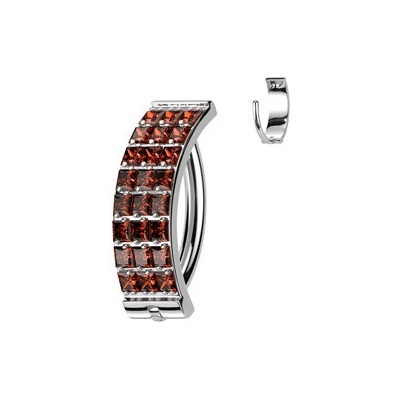 Šperky4U piercing do pupíku titan červené zirkony TIT1303-R