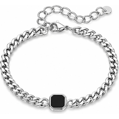 Daniel Dawson Pánský náramek Fabiano černý onyx, chirurgická ocel NR2385-BR-2662
