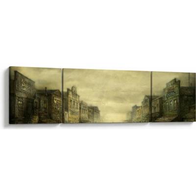 Obraz westernového městečka, třídílný 170x50 cm