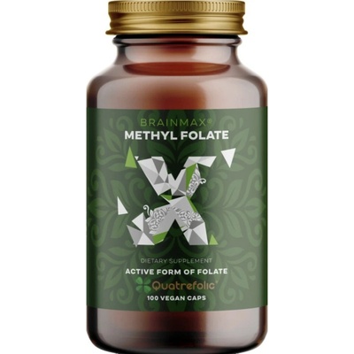 BrainMax Methyl Folate Kyselina listová v aktívnej forme 400 mcg 100 rastlinných kapsúl 100 tabliet