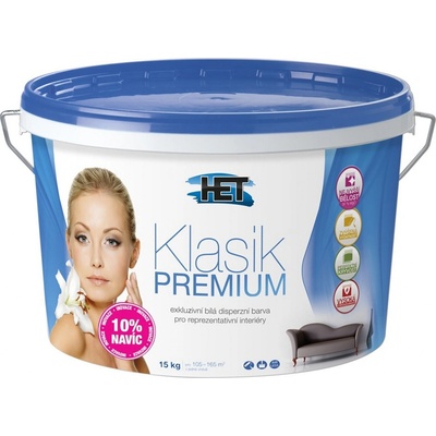 Het Klasik Premium, malířská disperzní barva, otěruvzdorná, nejvyšší bělost, 15 kg