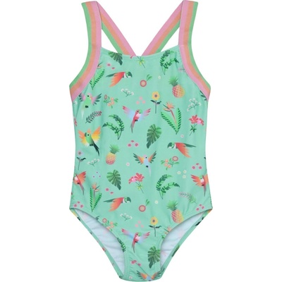 Color Kids Swimsuit W Elastic Straps AOP-8714-Cabbage Zelená