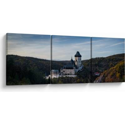 Obraz Karlštejnu, třídílný 90x30 cm