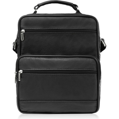 Abruzzo Černý pánský kožený crossbag Cyrus