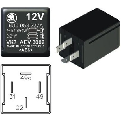 Přerušovač blinkrů 12V AEV 3002