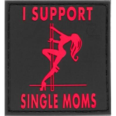 Gumová nášivka Jackets to Go Aj Support Single Mums - čierna-červená