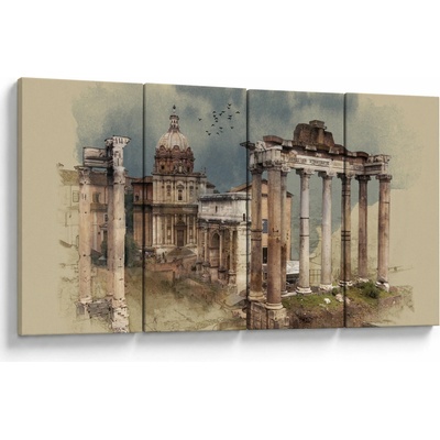 Obraz - Forum Romanum, Řím, Itálie, Čtyřdílný 160x80 cm