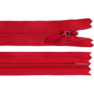 Prima-obchod Spirálový zip skrytý YKK No 4 délka 60 cm, barva 519 červená