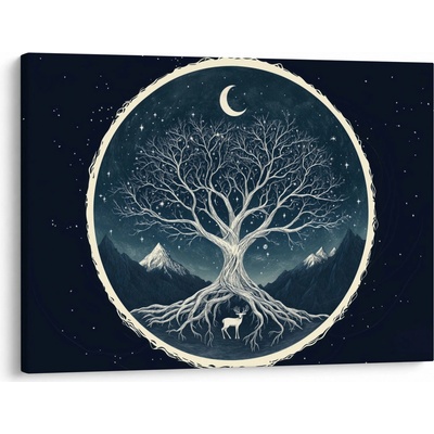 Obraz – Magický strom s jeleňom II., jednodielne 70x50 cm