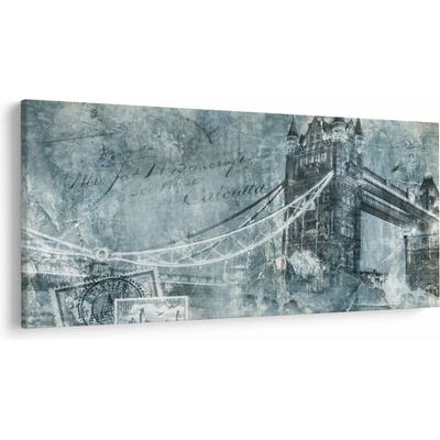 Obraz - Tower Bridge v chladných tónoch, jednodielne 250x125 cm