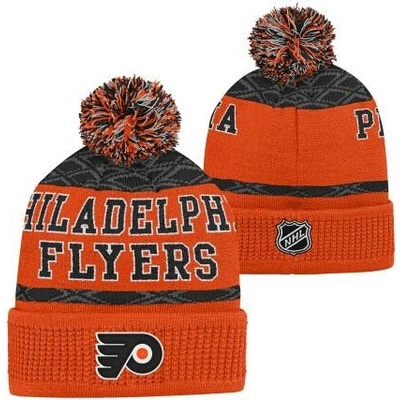 Outerstuff Dětská zimní čepice Philadelphia Flyers NHL Puck Pattern Cuffed Pom