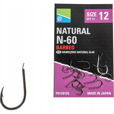 Preston Innovations Háčky Natural N-60 vel.10 -15 ks