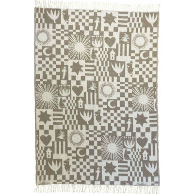 Klippan Vlněná deka Moomin Play 80 taupe 130x180