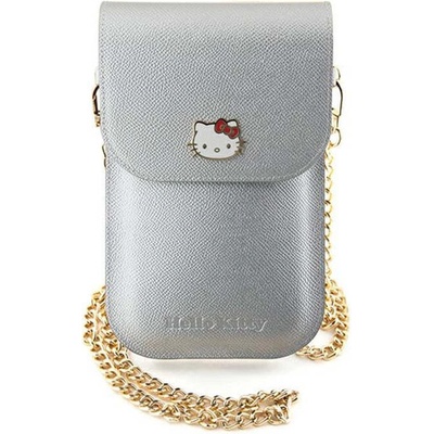 Hello Kitty PU Metal Logo Leather Wallet Phone Bag Silver Objevte novou kabelku Hello Kitty Leather Metal Logo Chain kombinaci elegance, stylu a funkč – Hledejceny.cz