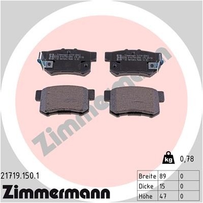 ZIMMERMANN Sada brzdových platničiek kotúčovej brzdy 217191501