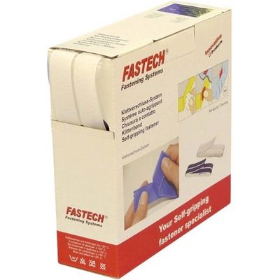 FASTECH® B20-SKL000010 pásek se suchým zipem zalepení hotmelt háčková a flaušová část (d x š) 10000 mm x 20 mm bílá 10 m