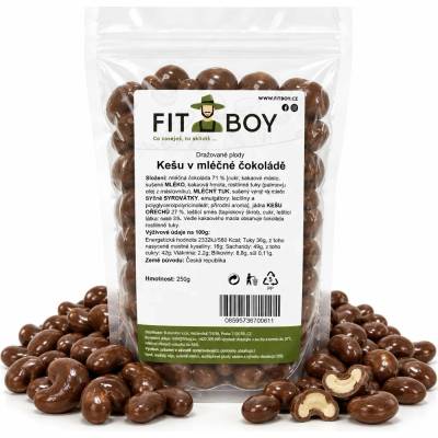 FITBOY Kešu v mliečnej čokoláde 250 g