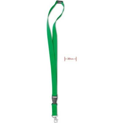 Snúrka na krk s kovovou karabínou zelená P286.053 20 mm