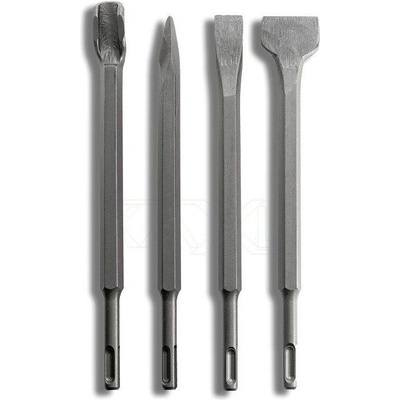 Sekáče SDS PLUS, sada 4ks, 250mm, plochý 20mm, plochý 40mm, špičatý, drážkovací, MAR-POL M23600