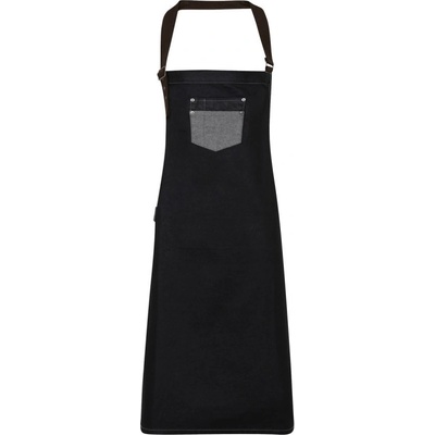 Premier Zástěra Division PR 136 s laclem denim COT-390136m0999 Černá denim