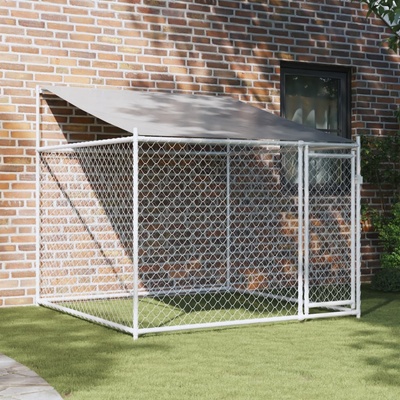 vidaXL Klec pro psy se střechou a dvířky šedá 200 x 200 x 200 cm – Hledejceny.cz