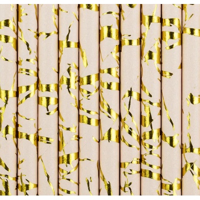 Partydeco Papírová brčka pudr. růžová 19,5 cm 10 ks