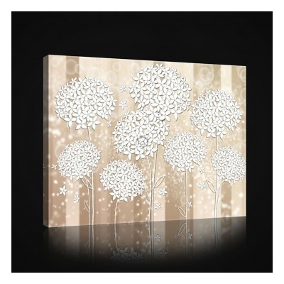 Obraz na plátne obdĺžník - OB0998 - Biele kvety 80cm x 60cm - O6