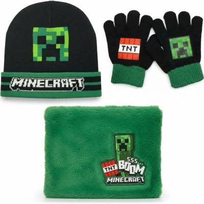 Manenti Súprava zimnej čiapky nákrčníka a rukavíc Minecraft