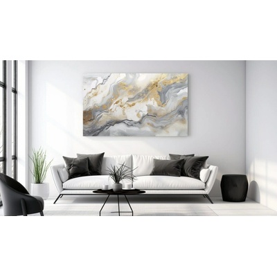 Obraz Zlatošedobílý mramor 160x90