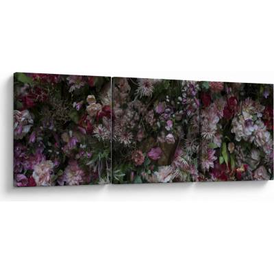 Obraz - Kvetinový múr, trojdielne 120x40 cm