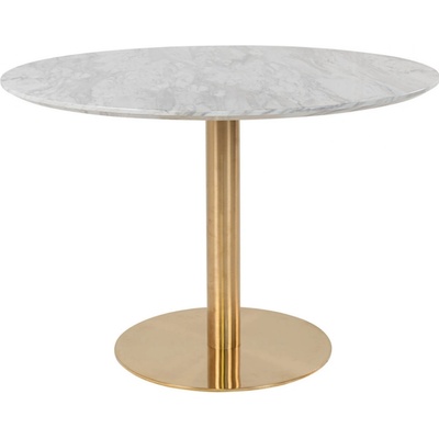 Nordic Living Bílý kulatý jídelní stůl Ascona 110 cm