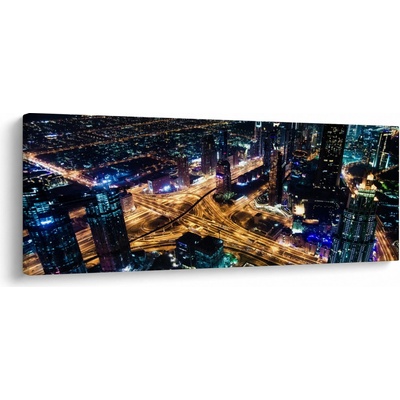 Obraz nočního města, jednodílný 100x40 cm
