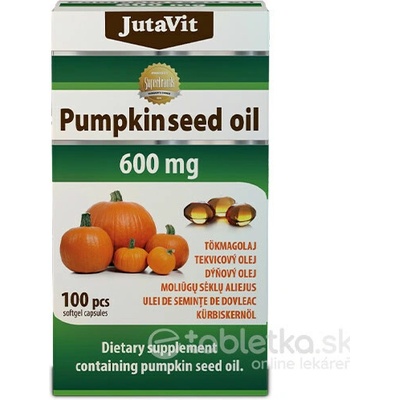 JutaVit Tekvicový olej v gélových kapsuliach 600 mg 100 kapsúl