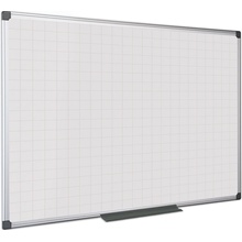 Bi-Office Biela magnetická popisovacia tabuľa s potlačou, štvorce/raster, 900 x 600 mm