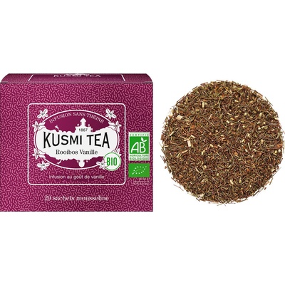 Kusmi Tea Sypaný Bio organický bylinný čaj Vanilkový Rooibos 20 vrecúšok